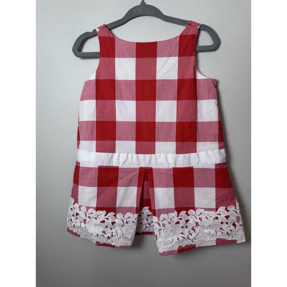 Janie and Jack Sz 12-18 Months Midsummer Picnic Plaid Lace Trim Dress Lined $69 - Picture 1 of 9